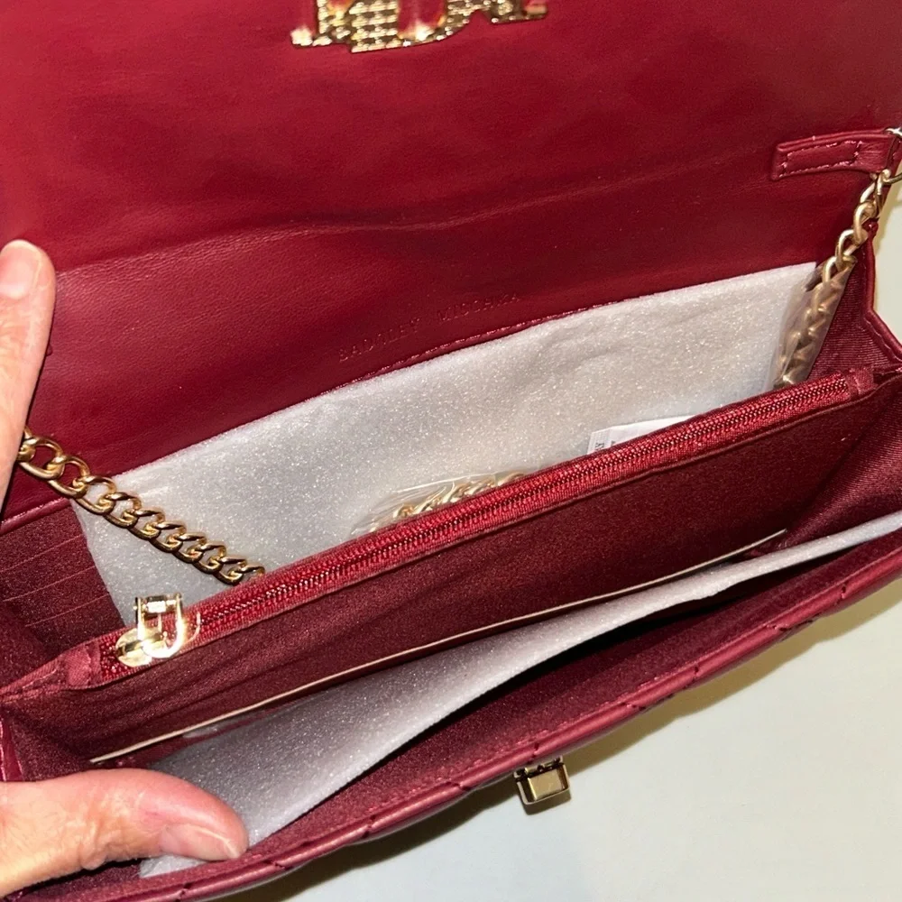NWT Badgley Mischka crossbody diamond quilted envelope clutch - Picture 5 of 9